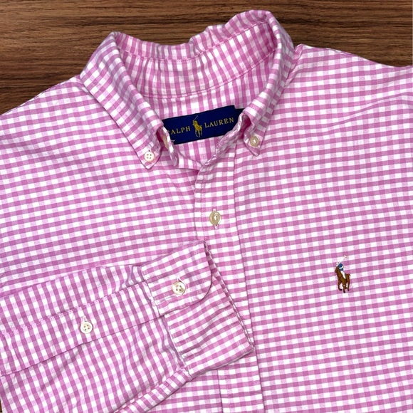 Ralph Lauren Other - Ralph Lauren Men’s Pink White Check Pattern Long Sleeve Dress Shirt. Small.